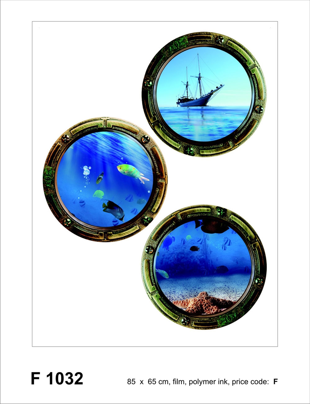 Samolepka / samolepící dekorace na zeď F 1032, Lodní okna, AG Design