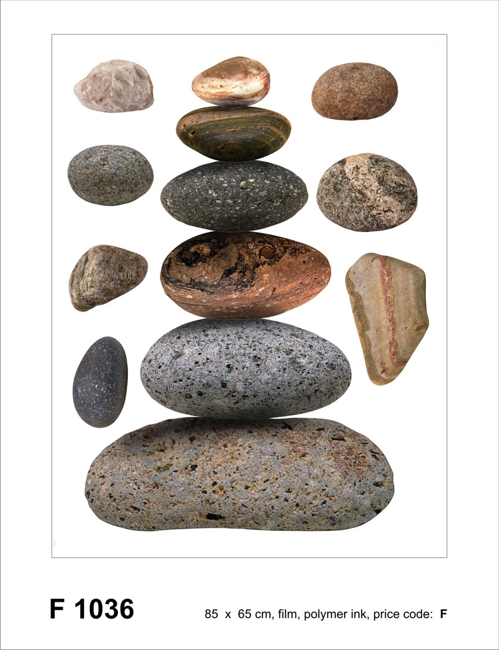 Samolepka / samolepící dekorace na zeď F 1036, Kameny, AG Design