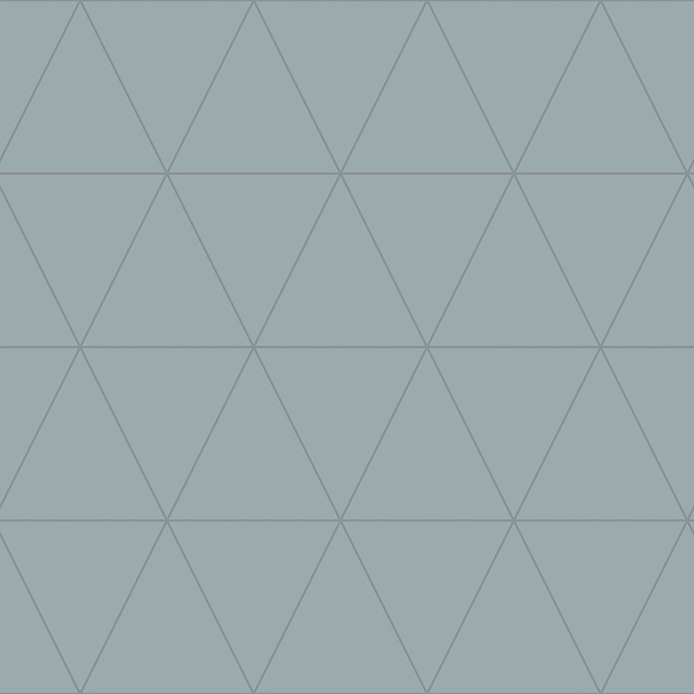 Šedomodrá vliesová tapeta, metalické obrysy trojúhelníků 347713, City Chic, Origin 