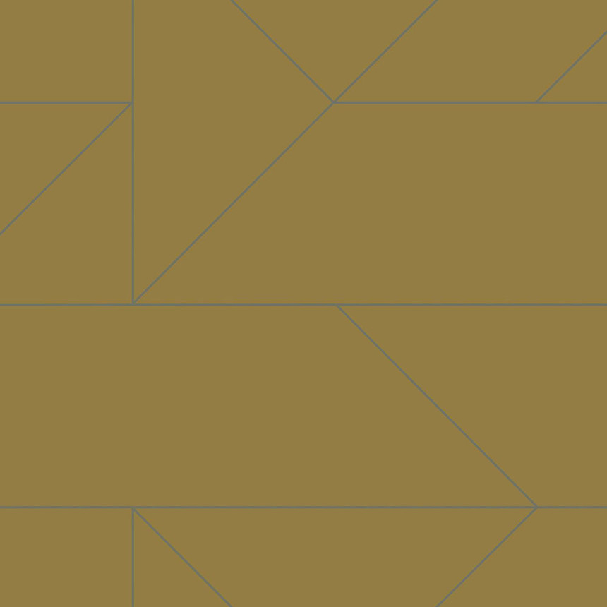 Okrová geometrická vliesová tapeta, metalické linie 347723, City Chic, Origin