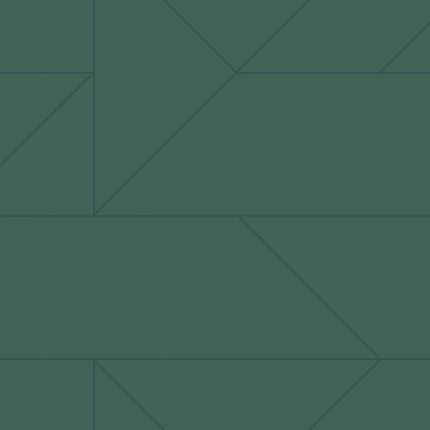 Zelená geometrická vliesová tapeta, metalické linie 347724, City Chic, Origin 