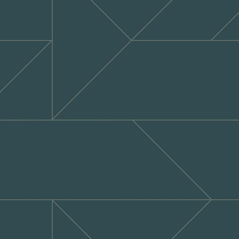 Modrá geometrická vliesová tapeta, metalické linie 347725, City Chic, Origin 