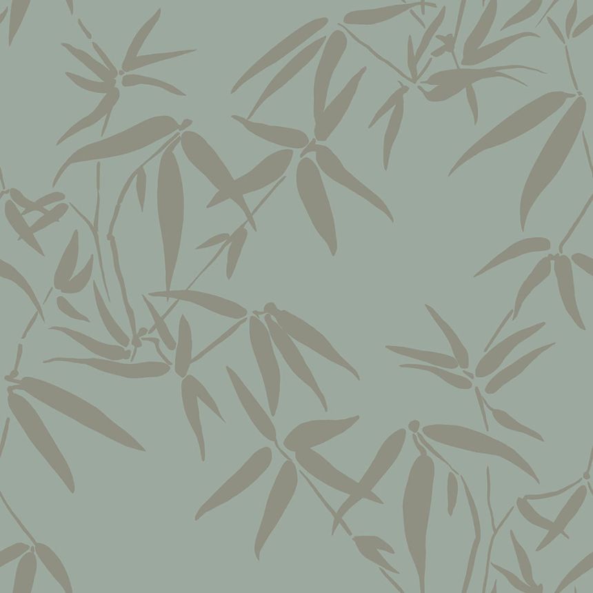 Zelená vliesová tapeta na zeď, metalické listy bambusu 347736, City Chic, Origin 