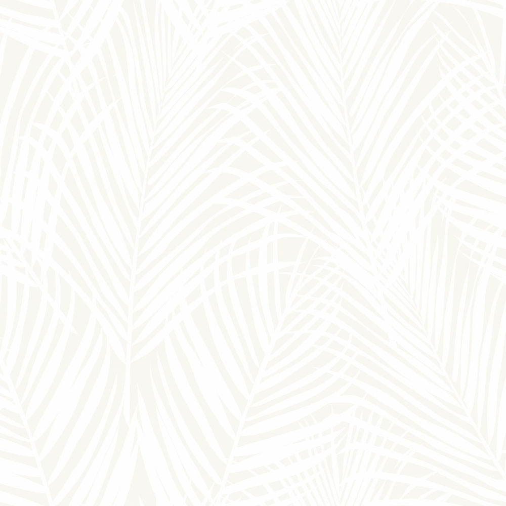 Metalická krémová vliesová tapeta, bílé palmové listy 347741, City Chic, Origin 