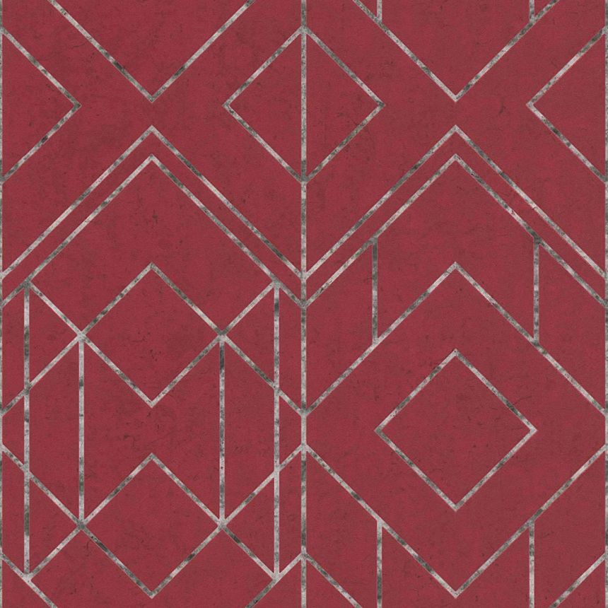 Červená geometrická vliesová tapeta na zeď 37869-2, Dimex 2023, AS Creation