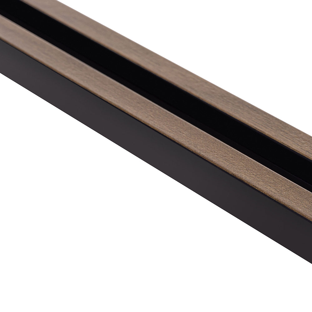 Zakončovací profil levý k dekoračním lamelám - dekor tmavý dub - L0104L, 270 x 1,2 x 3,6 cm, Mardom Lamelli