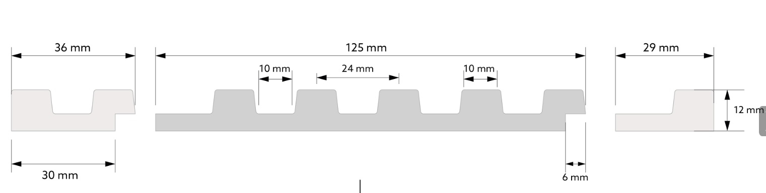 Zakončovací profil levý k dekoračním lamelám - dekor přírodní dub - L0105L, 270 x 1,2 x 3,6 cm, Mardom Lamelli