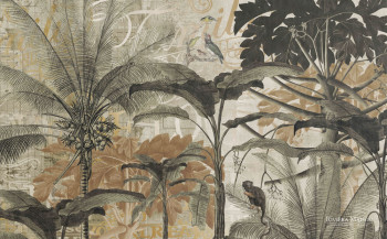 Luxusní vliesová obrazová tapeta s palmami a opicemi 300394 DG, 450x280cm, Rivièra Maison 3, BN Walls