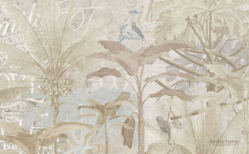 Vliesová obrazová tapeta s palmami a opicemi 300396, 450x280cm, Rivièra Maison 3, BN Walls