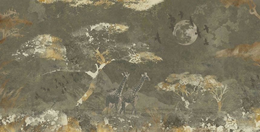 Luxusní vliesová obrazová tapeta -savana, žirafy 300406 DG, 550x280cm, Rivièra Maison 3, BN Walls