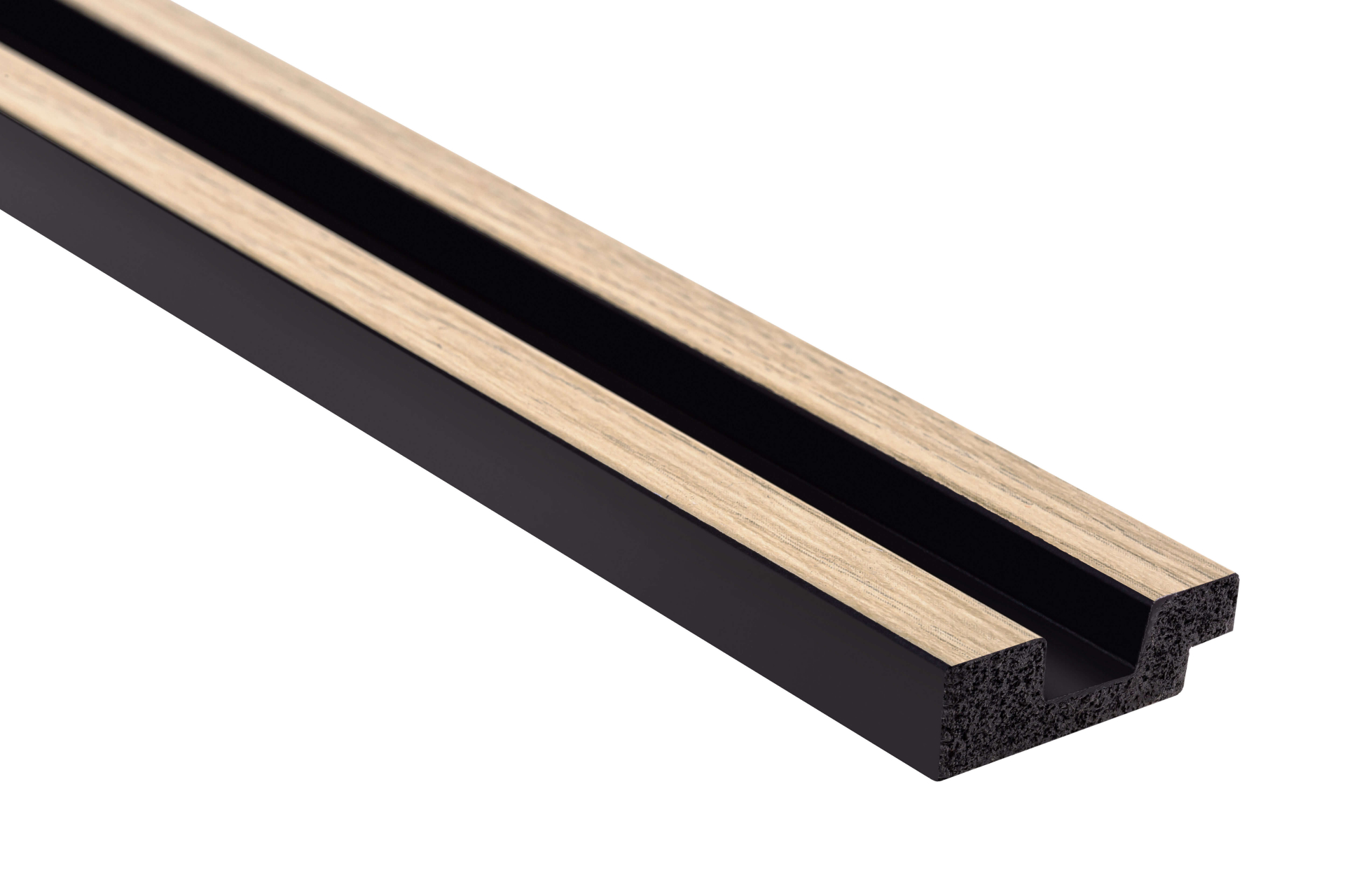 Zakončovací profil levý k dekoračním lamelám - dekor světlý dub - L0102LT, 200 x 1,2 x 3,6 cm, Mardom Lamelli