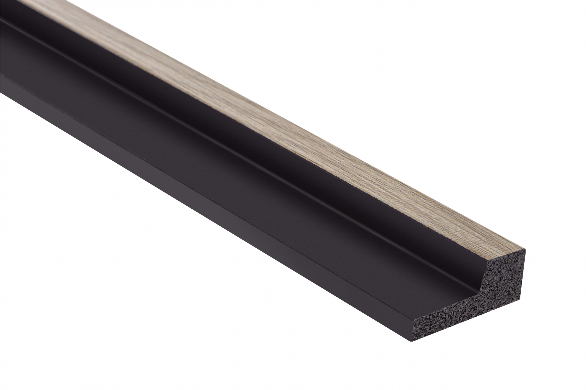 Zakončovací profil pravý k dekoračním lamelám - dekor šedý dub - L0103RT, 200 x 1,2 x 2,3 cm, Mardom Lamelli