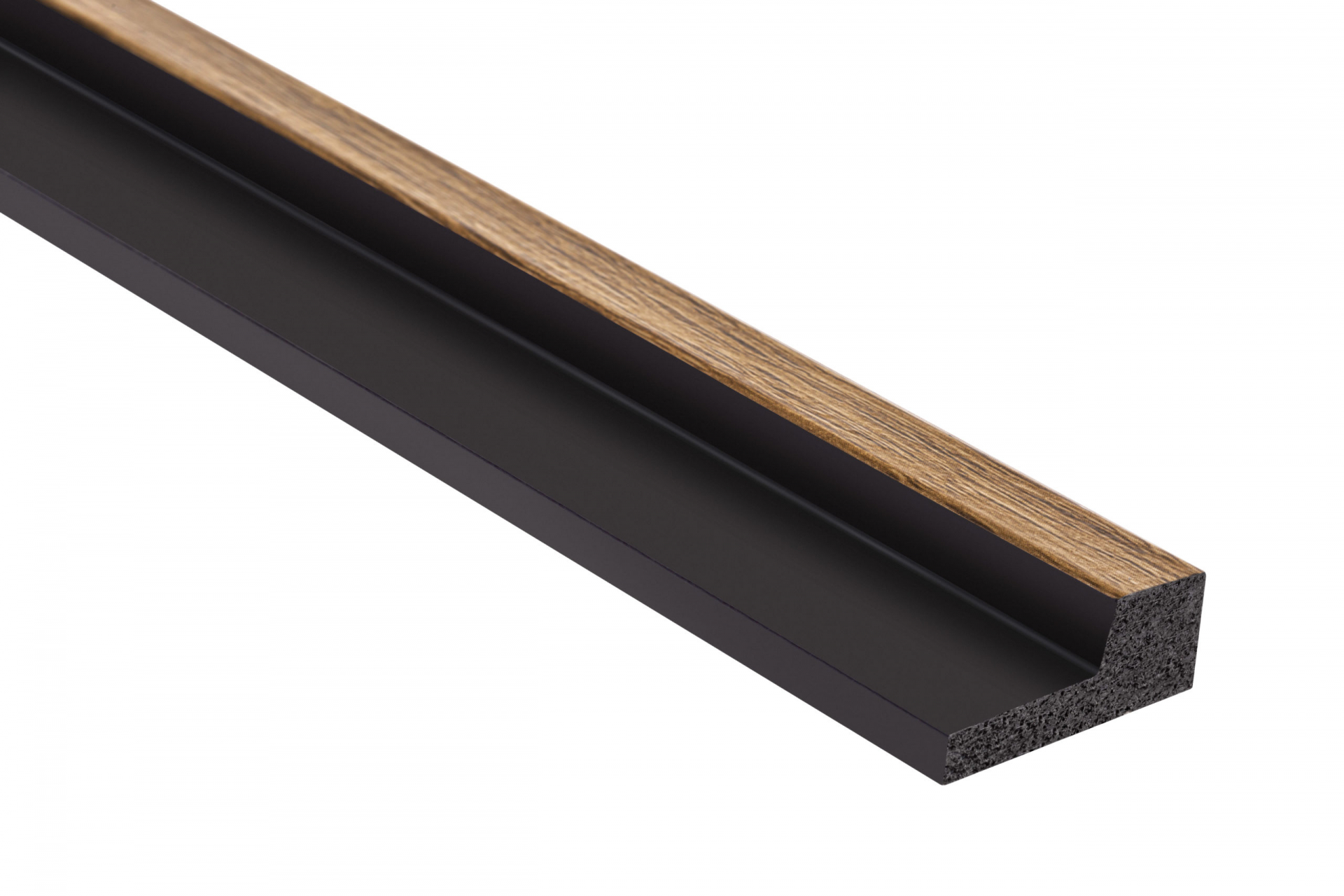 Zakončovací profil pravý k dekoračním lamelám - dekor dub classic - L0106RT, 200 x 1,2 x 2,3 cm, Mardom Lamelli