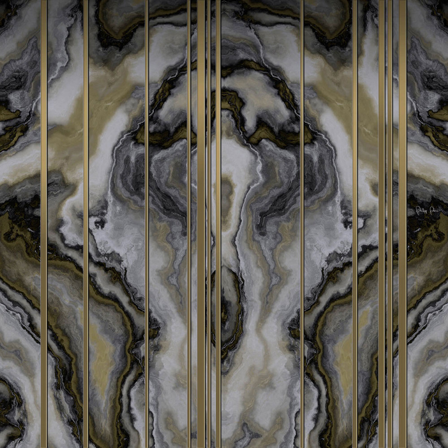 Obrazová vliesová tapeta achát s metalickými pruhy Z8084 Philipp Plein, Zambaiti Parati