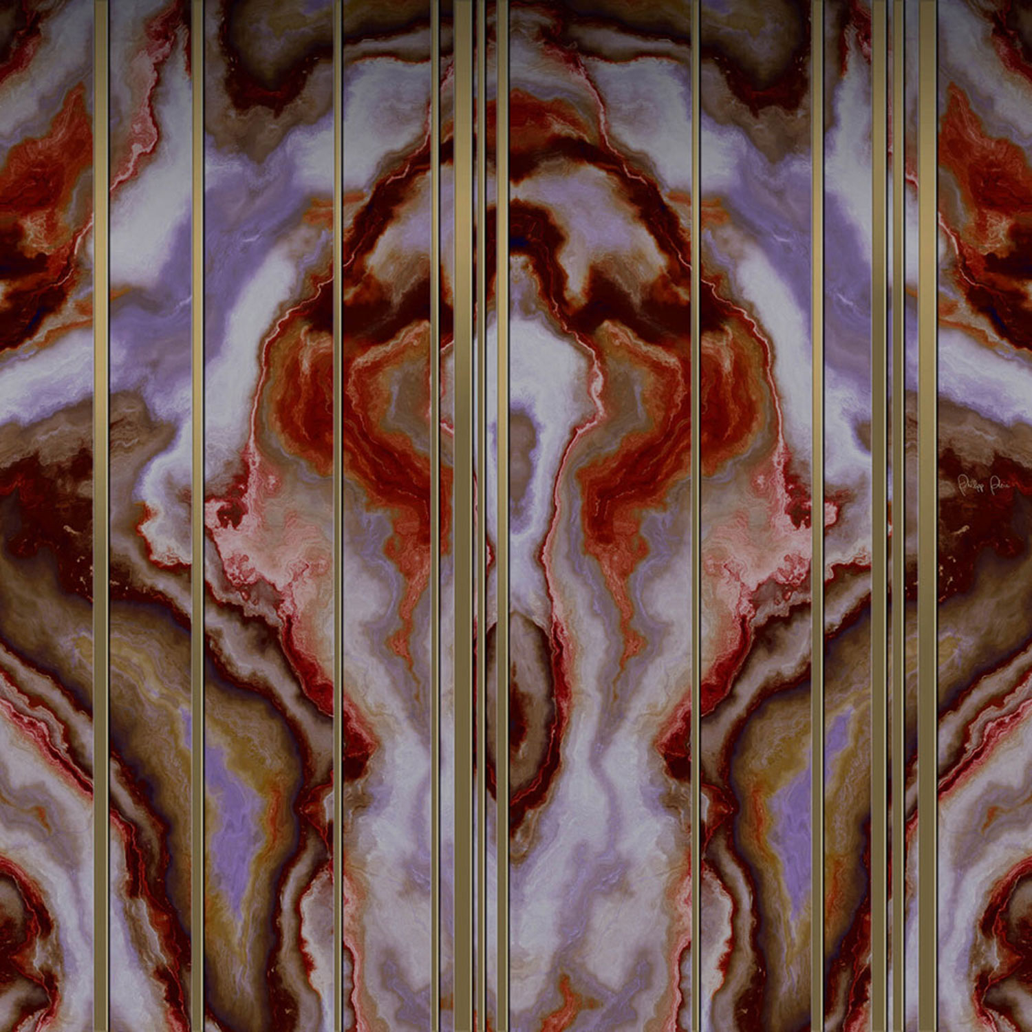 Obrazová vliesová tapeta achát s metalickými pruhy Z8086 Philipp Plein, Zambaiti Parati