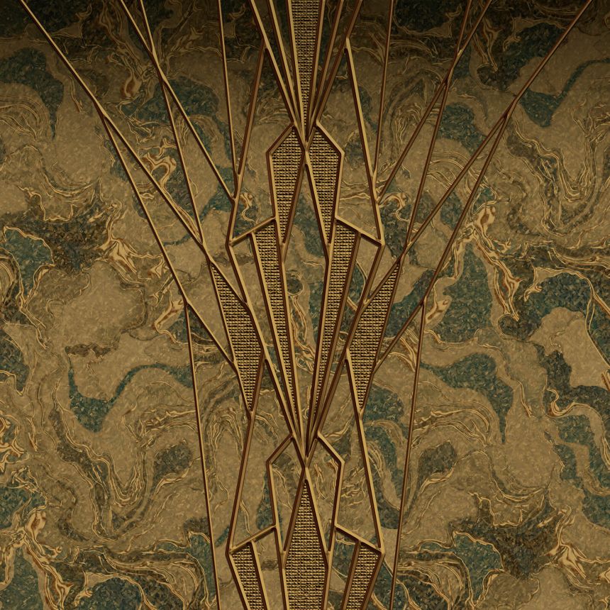 Obrazová vliesová tapeta zlato-hnědý mramor Z8090 Philipp Plein, Zambaiti Parati