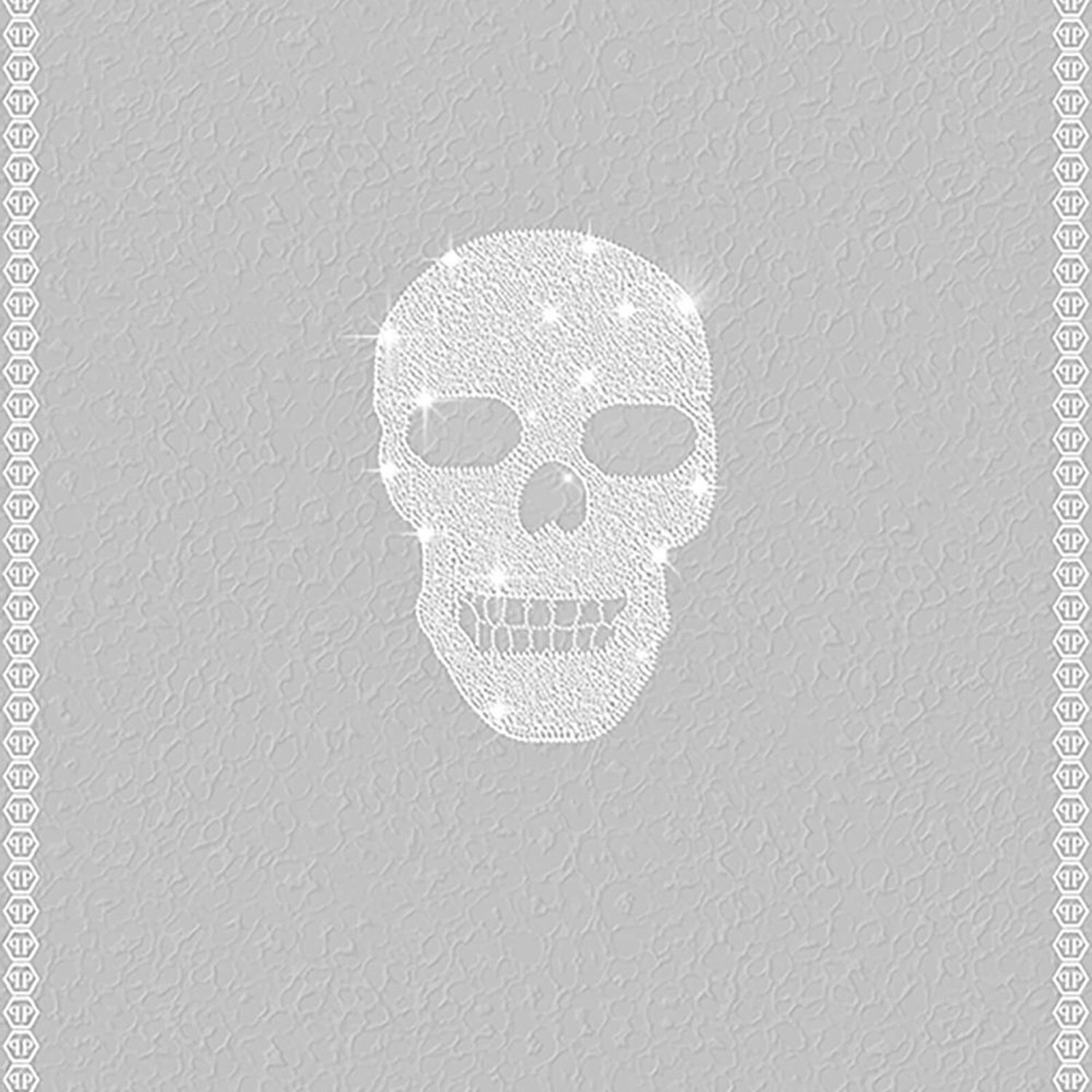 Šedá obrazová vliesová tapeta lebka s krystaly  Z80079 Philipp Plein, Zambaiti Parati