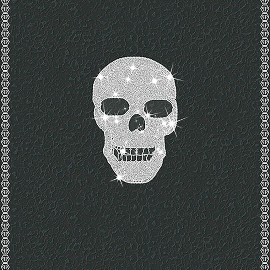 Černá obrazová vliesová tapeta lebka s krystaly  Z80080 Philipp Plein, Zambaiti Parati