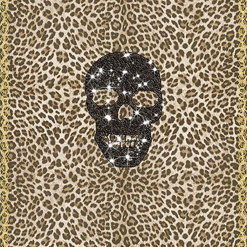 Leopardí obrazová vliesová tapeta lebka s krystaly Z80081 Philipp Plein, Zambaiti Parati