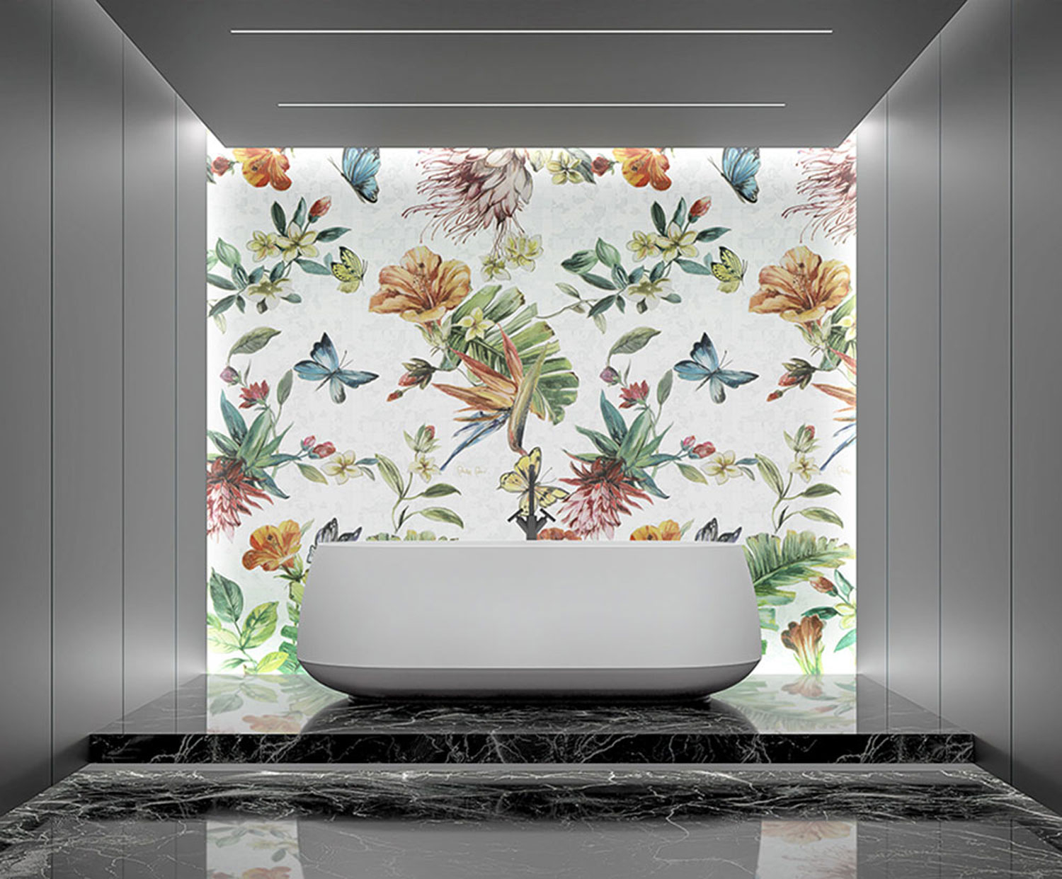 Obrazová vliesová tapeta s exotickými květinami  Z80065 Philipp Plein, Zambaiti Parati