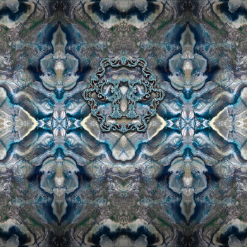 Šedo-modrá abstraktní obrazová vliesová tapeta  Z80075 Philipp Plein, Zambaiti Parati