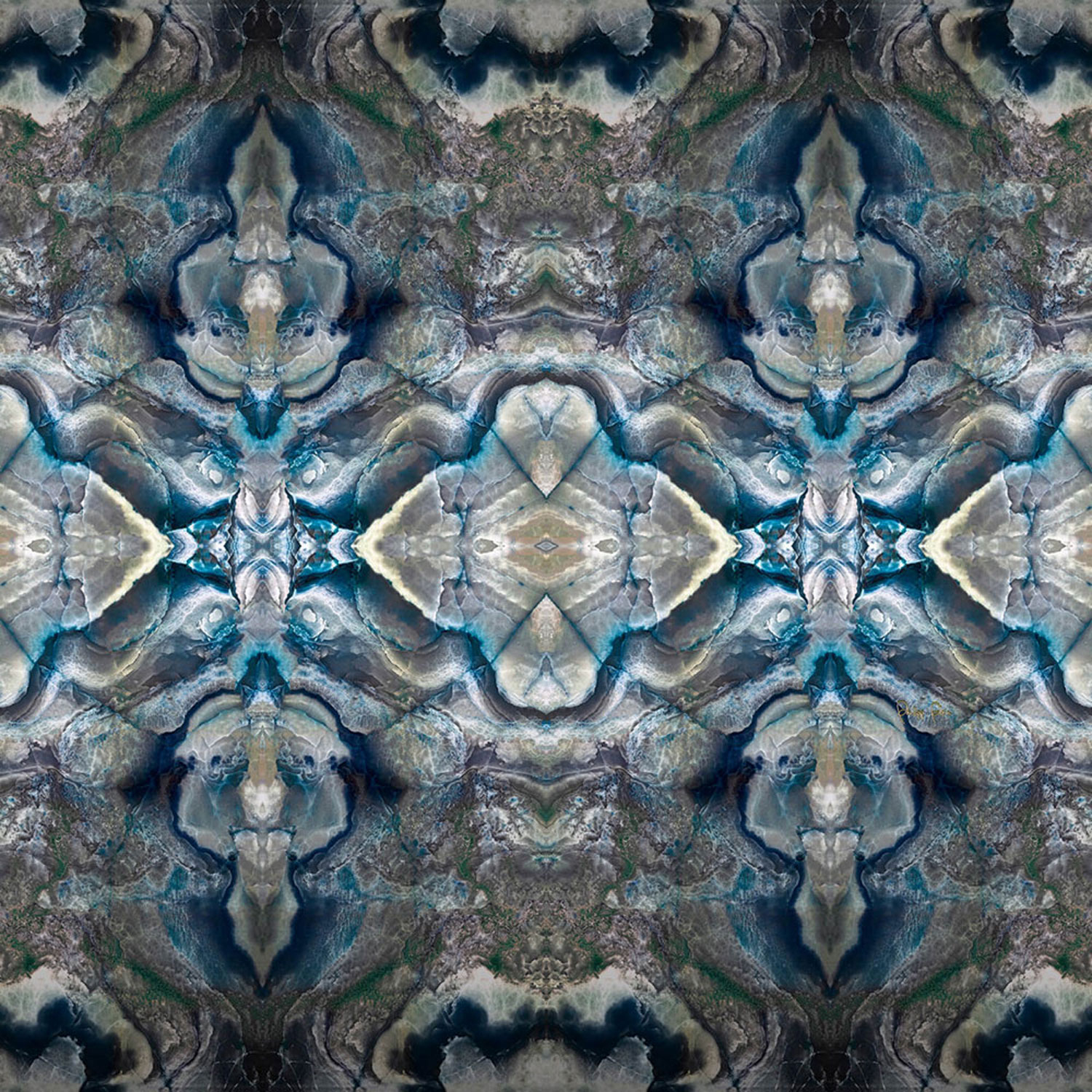 Šedo-modrá abstraktní obrazová vliesová tapeta  Z80076 Philipp Plein, Zambaiti Parati