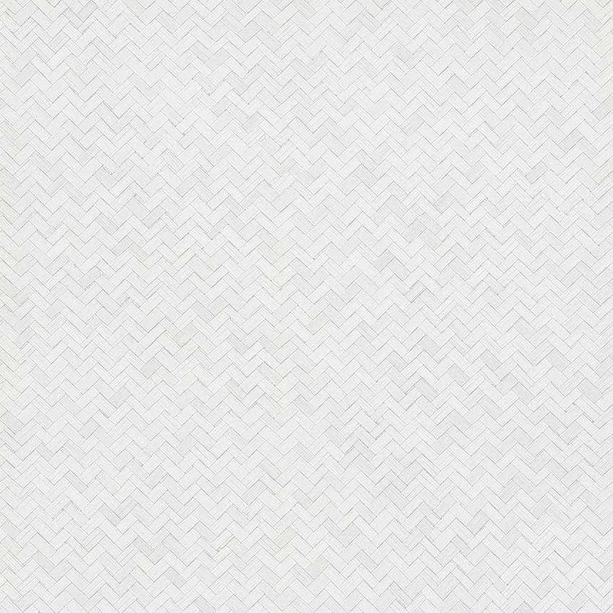Luxusní šedo-bílá vliesová tapeta na zeď, imitace rohože 33315, Botanica, Marburg 
