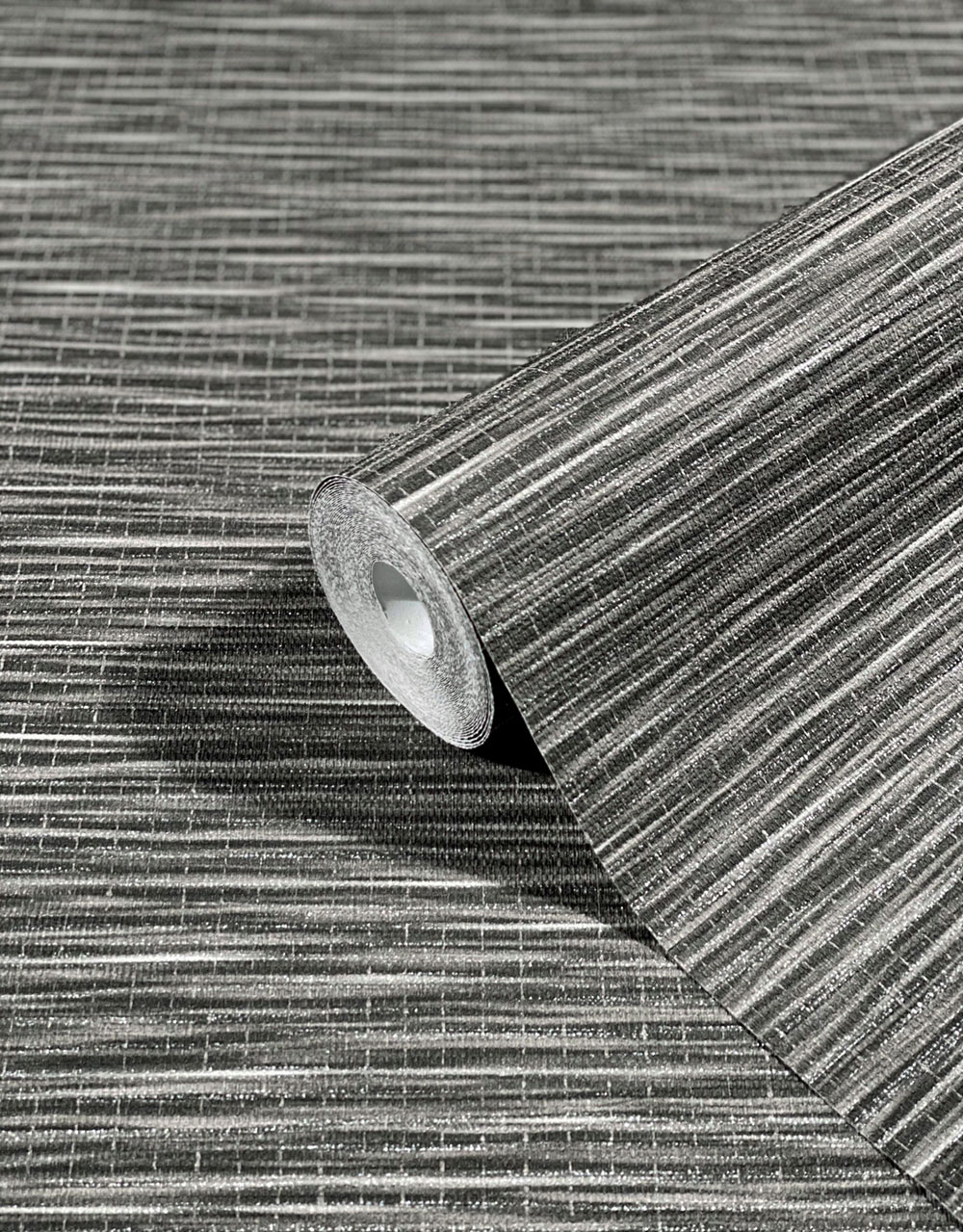 Luxusní šedo-černá vliesová tapeta na zeď, imitace rohože 33320, Botanica, Marburg 