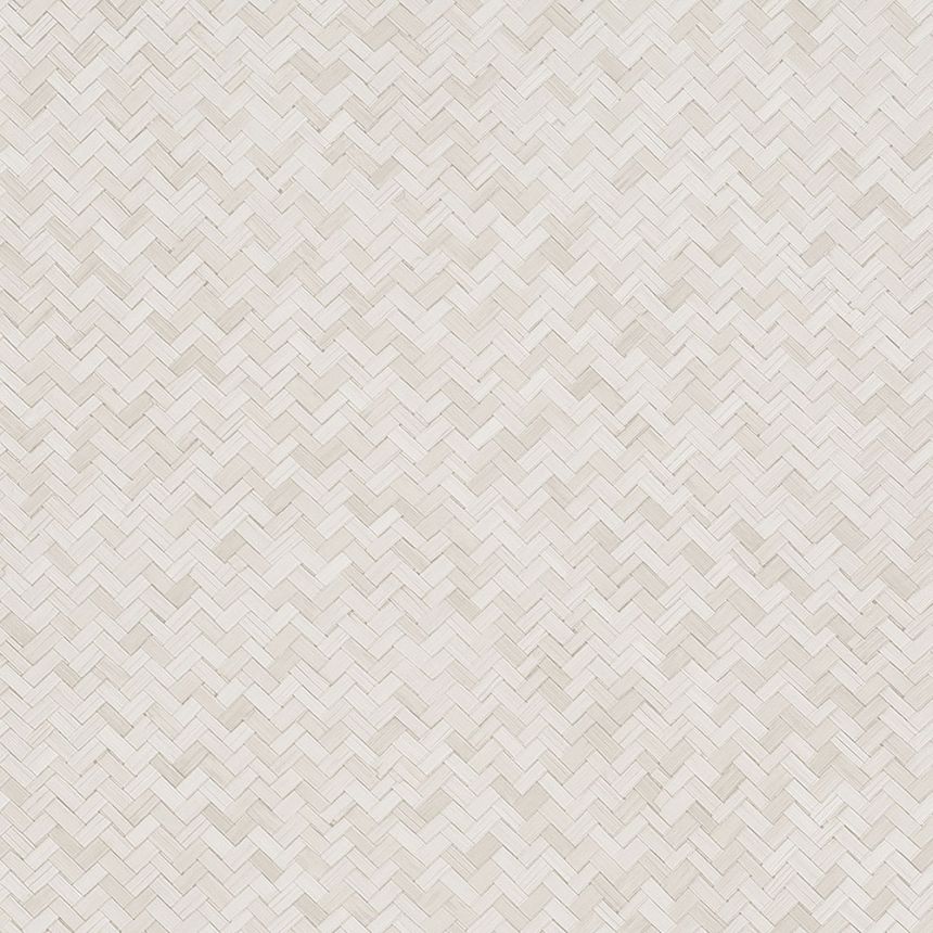 Luxusní krémová vliesová tapeta na zeď, imitace rohože 33333, Botanica, Marburg 
