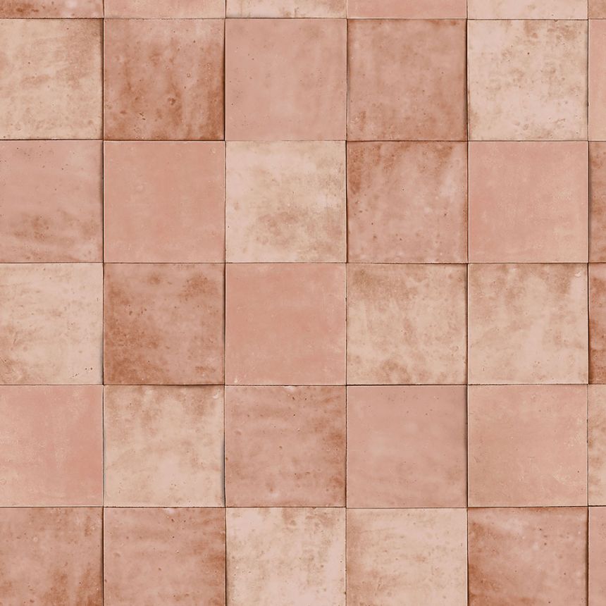 Béžovo-růžová geometrická vliesová tapeta s vinylovým povrchem 45704 Zellige, Marburg