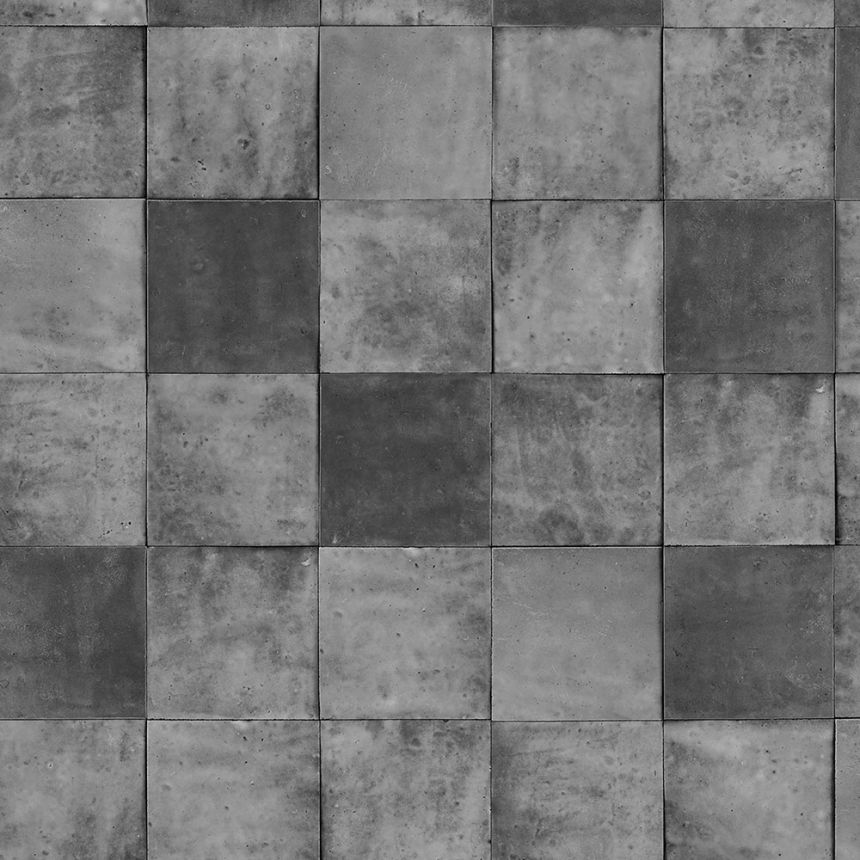 Šedá geometrická vliesová tapeta s vinylovým povrchem 45726 Zellige, Marburg
