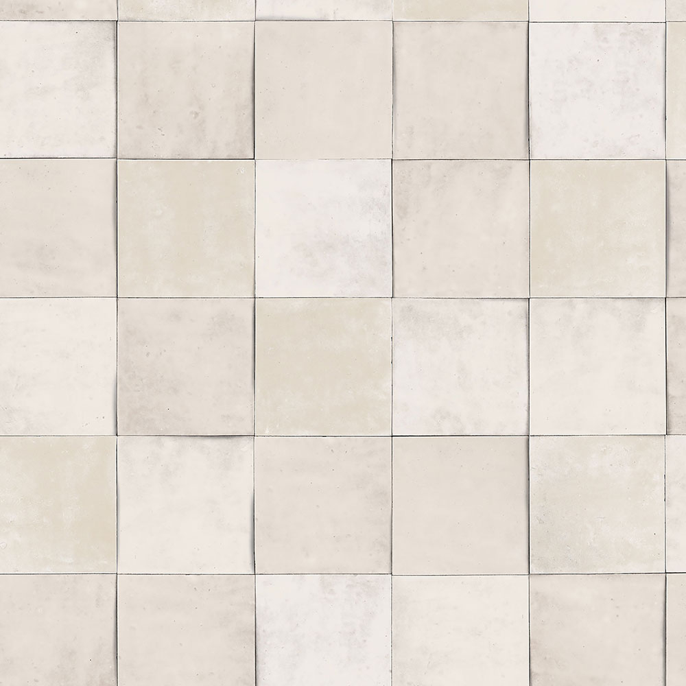 Šedo-krémová geometrická vliesová tapeta s vinylovým povrchem 45703 Zellige, Marburg