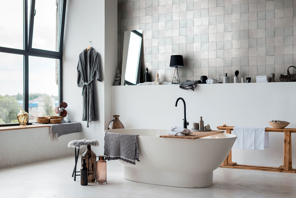 Šedá geometrická vliesová tapeta s vinylovým povrchem 45716 Zellige, Marburg