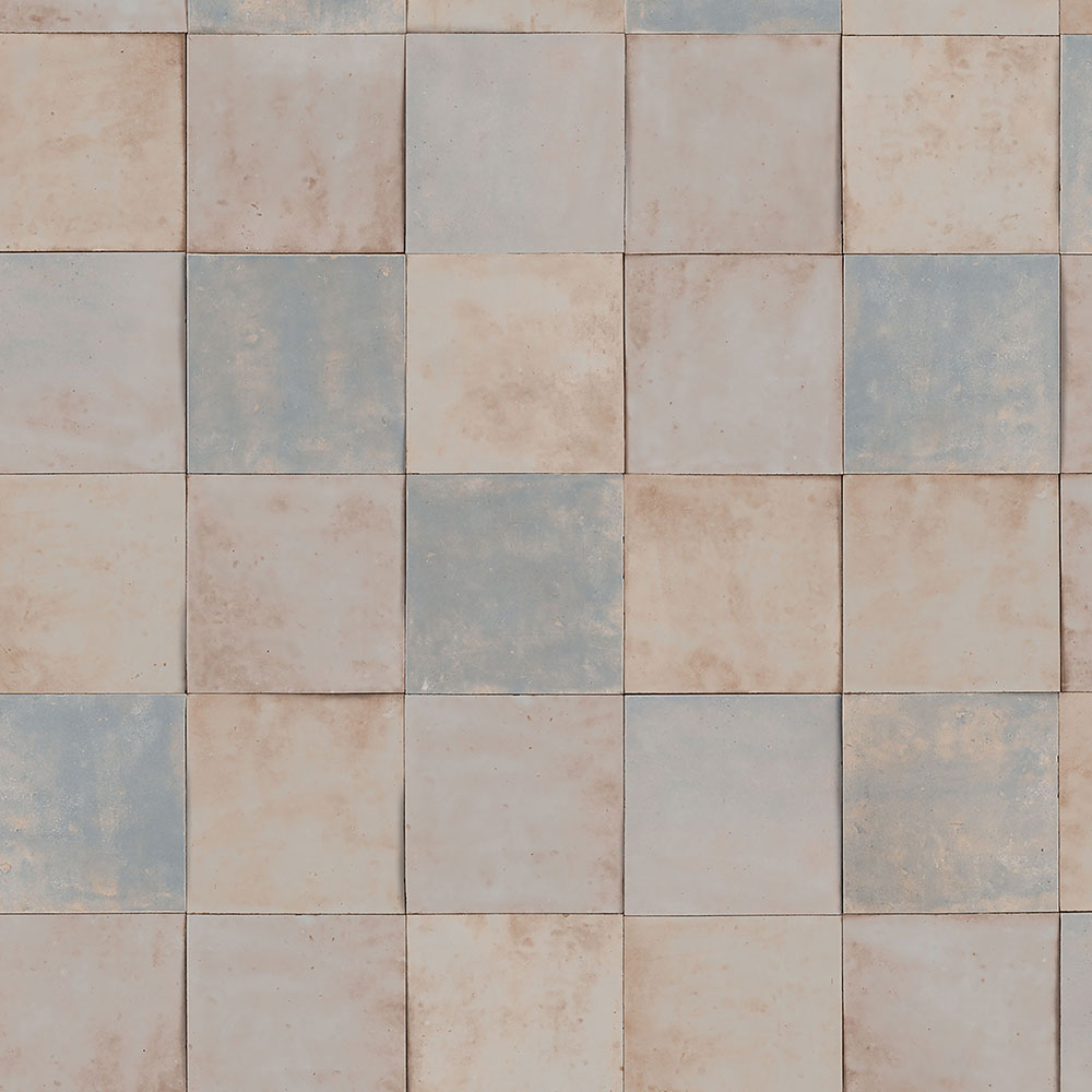 Hnědo-modrá geometrická vliesová tapeta s vinylovým povrchem 45710 Zellige, Marburg