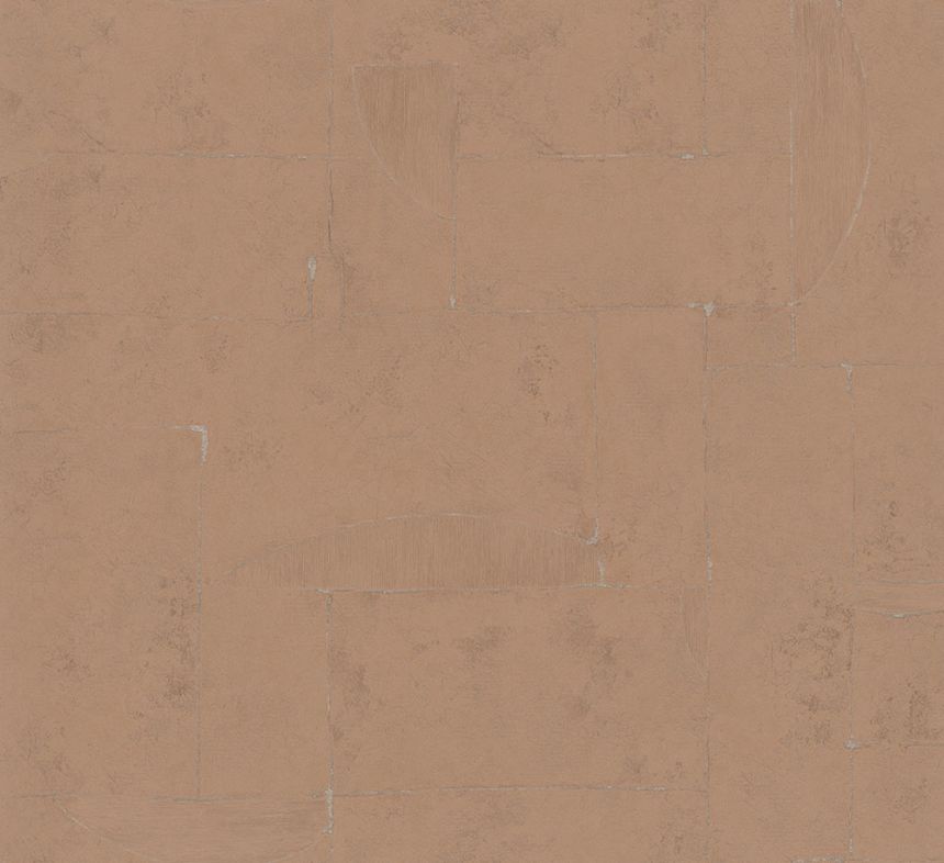 Oranžová vliesová tapeta s vinylovým povrchem, geometrický vzor 33728, Papis Loveday, Marburg