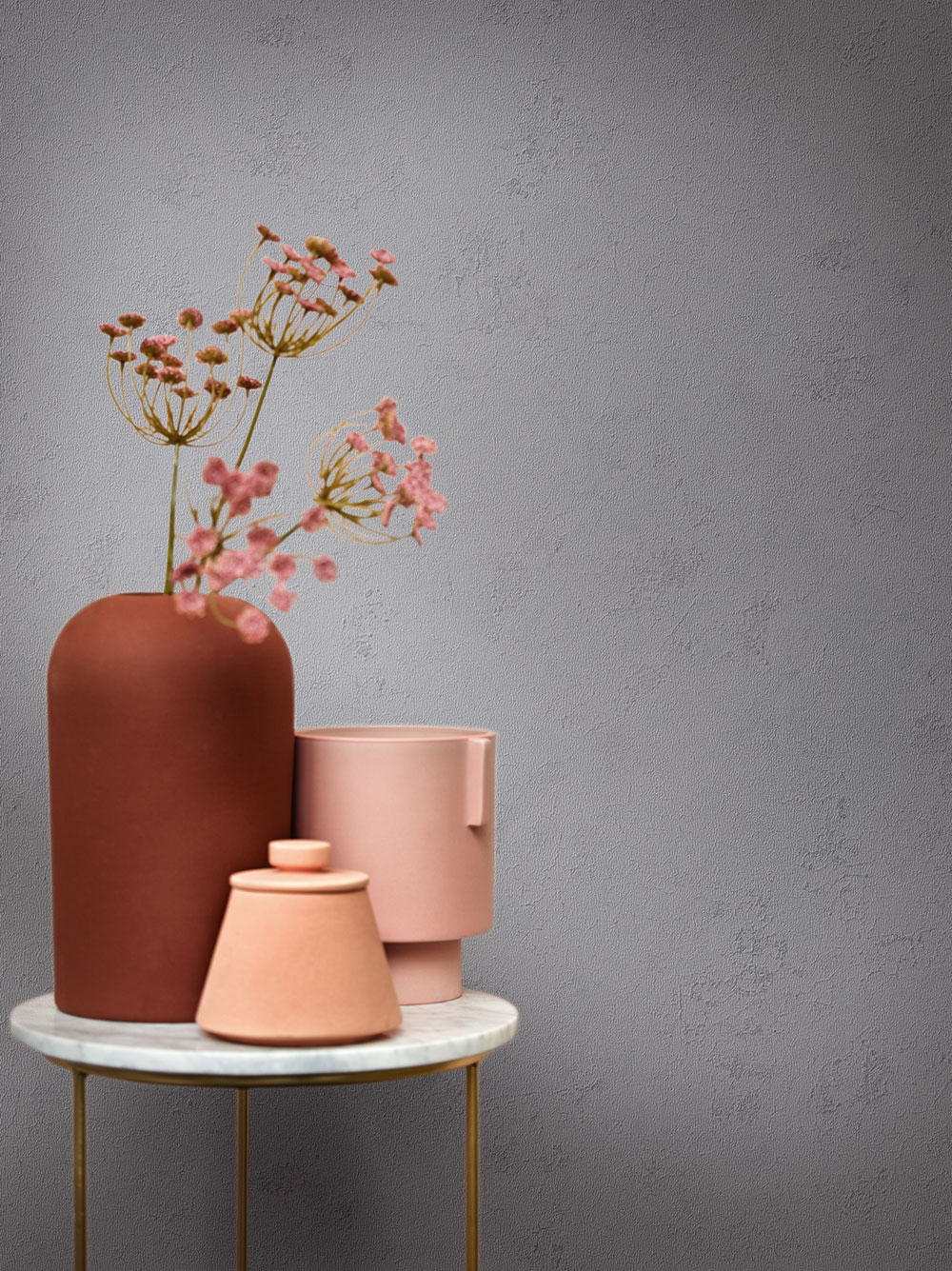 Šedá vliesová tapeta s vinylovým povrchem, vzor štuk, 33757, Papis Loveday, Marburg