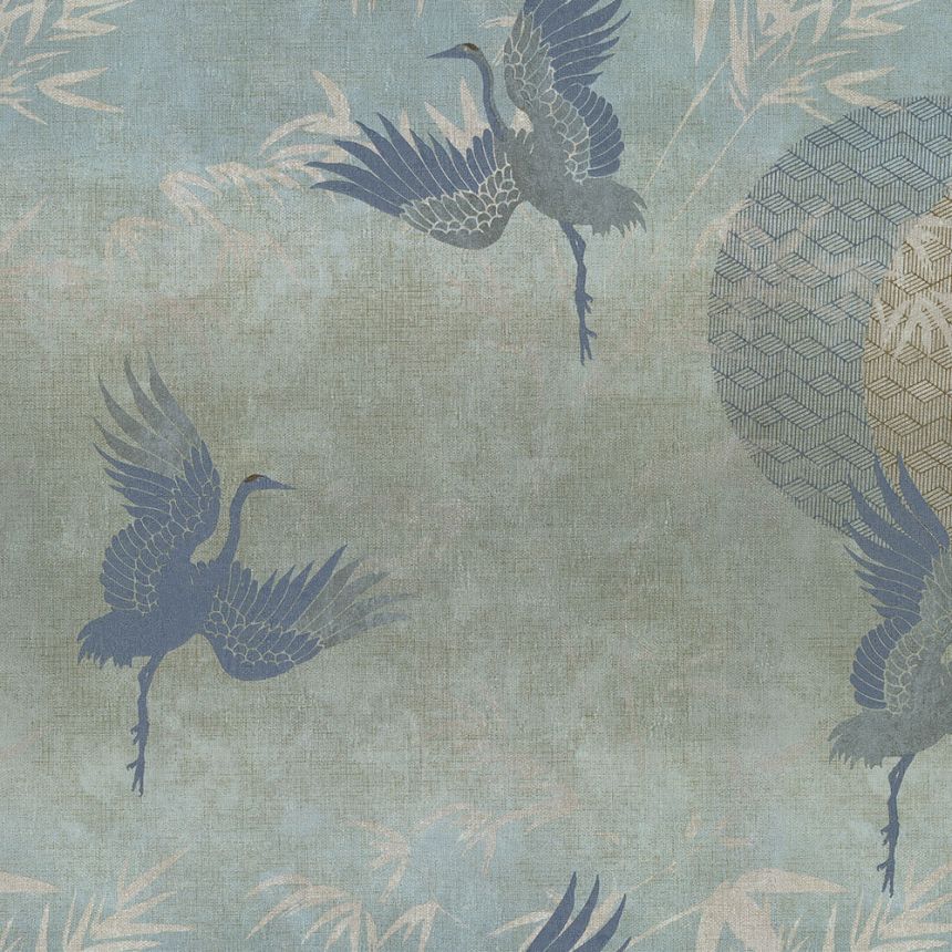 Luxusní  modrá vliesová tapeta na zeď, ptáci 72906, Zen, Emiliana Parati 