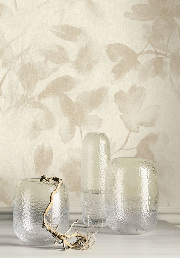 Luxusní krémovo-béžová vliesová květinová tapeta na zeď 72954, Zen, Emiliana Parati 