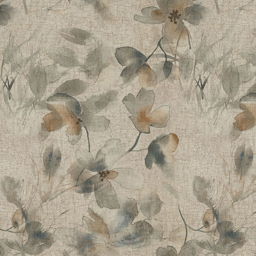 Luxusní béžová vliesová květinová tapeta na zeď 72955, Zen, Emiliana Parati