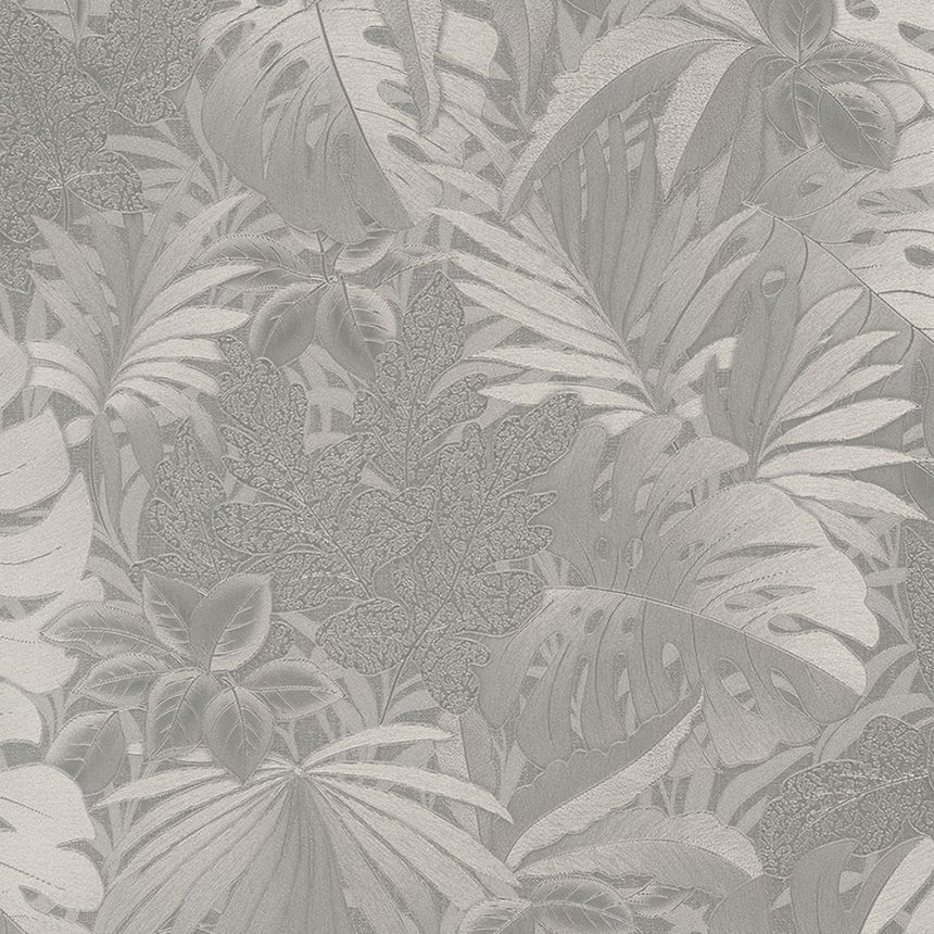 Luxusní kovově lesklá vliesová tapeta s listy 33302, Botanica, Marburg 