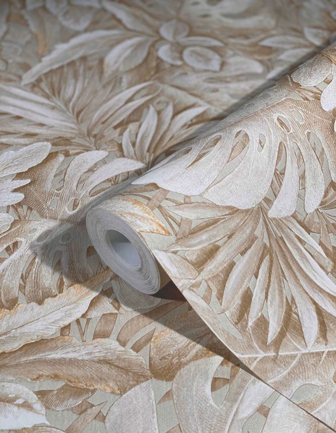 Luxusní béžová vliesová tapeta s listy 33307, Botanica, Marburg 