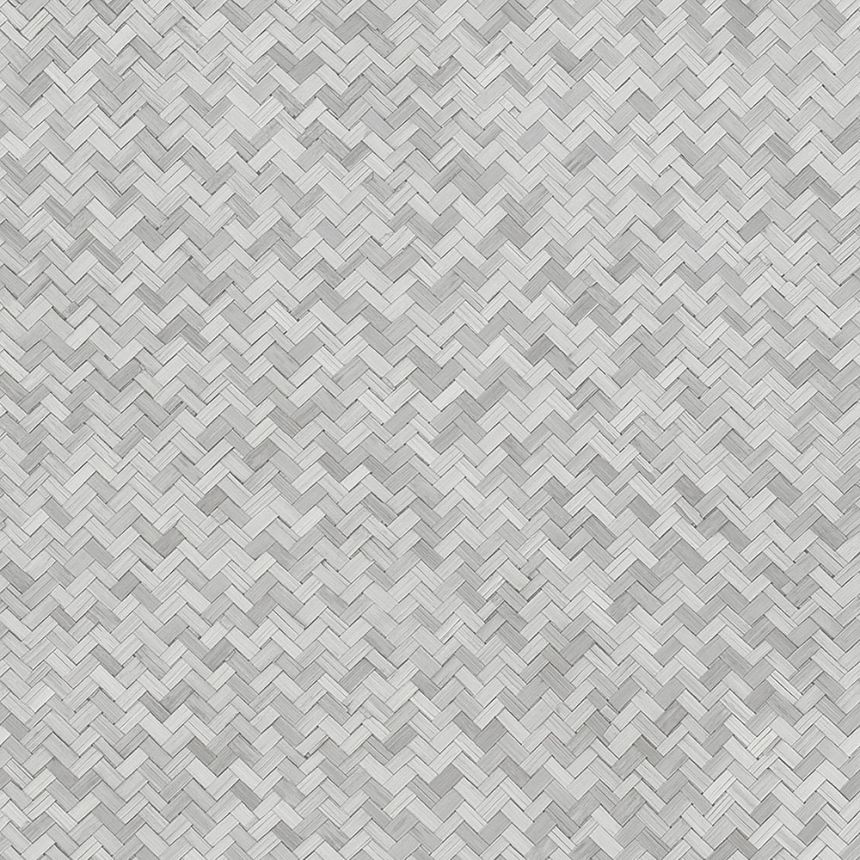 Luxusní šedá vliesová tapeta na zeď, imitace rohože 33314, Botanica, Marburg 