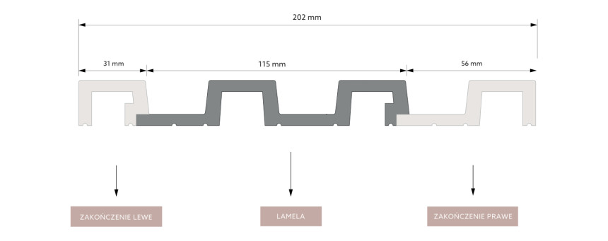 Zakončovací profil k dekoračním lamelám - světlý dub levý L0302L, 270 x 2 x 3,1 cm, Mardom Lamelli