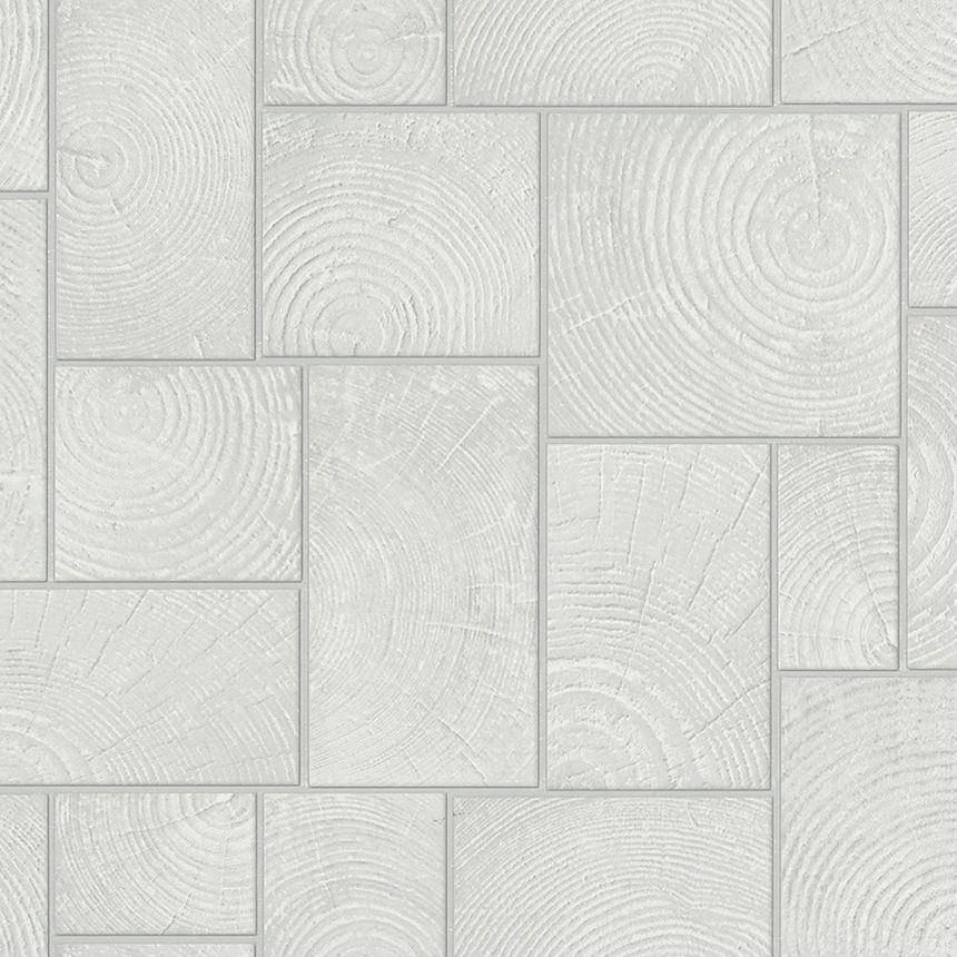Šedo-bílá vliesová tapeta na zeď, imitace dřeva, dřevěného obkladu 33226, Natural Opulence, Marburg 