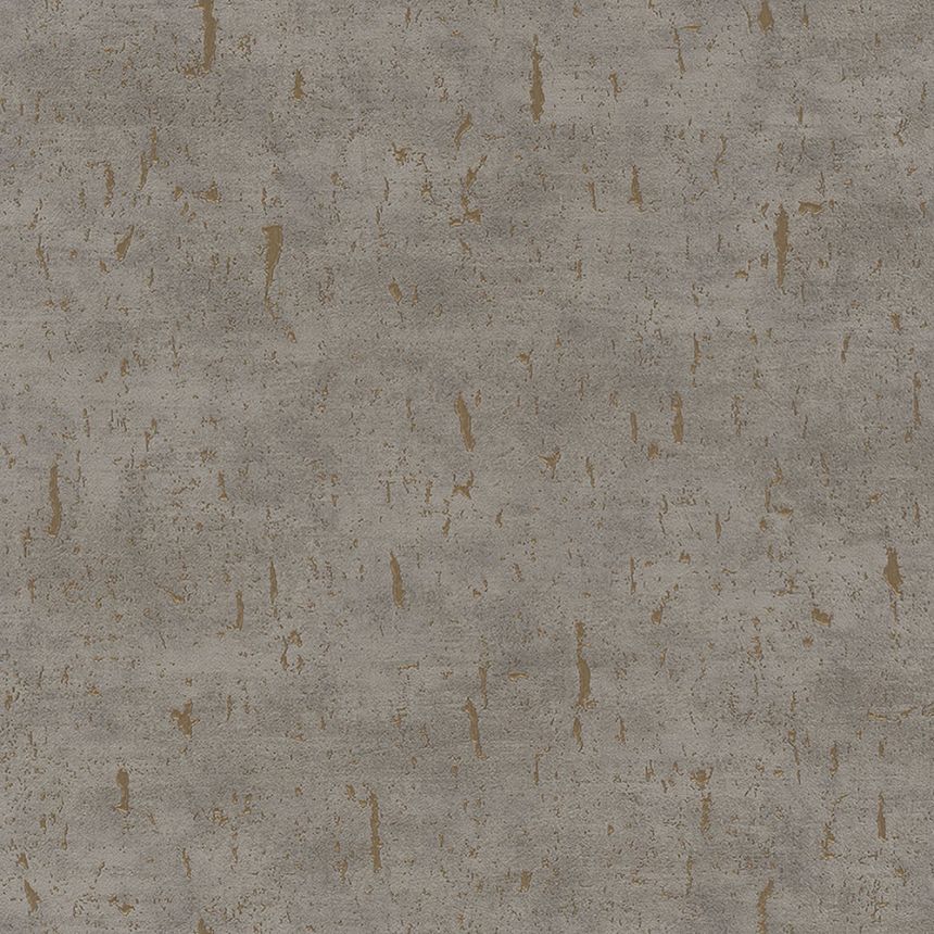 Luxusní hnědo-zlatá vliesová tapeta na zeď, imitace betonu 33256, Natural Opulence, Marburg 