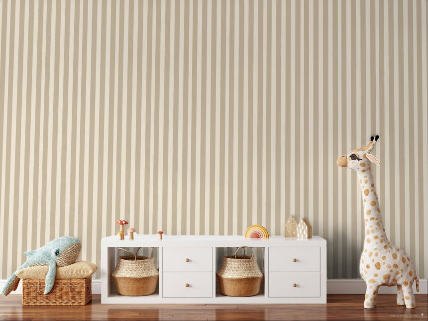 Béžová pruhovaná vliesová tapeta na zeď, 323040, Explore, Eijffinger