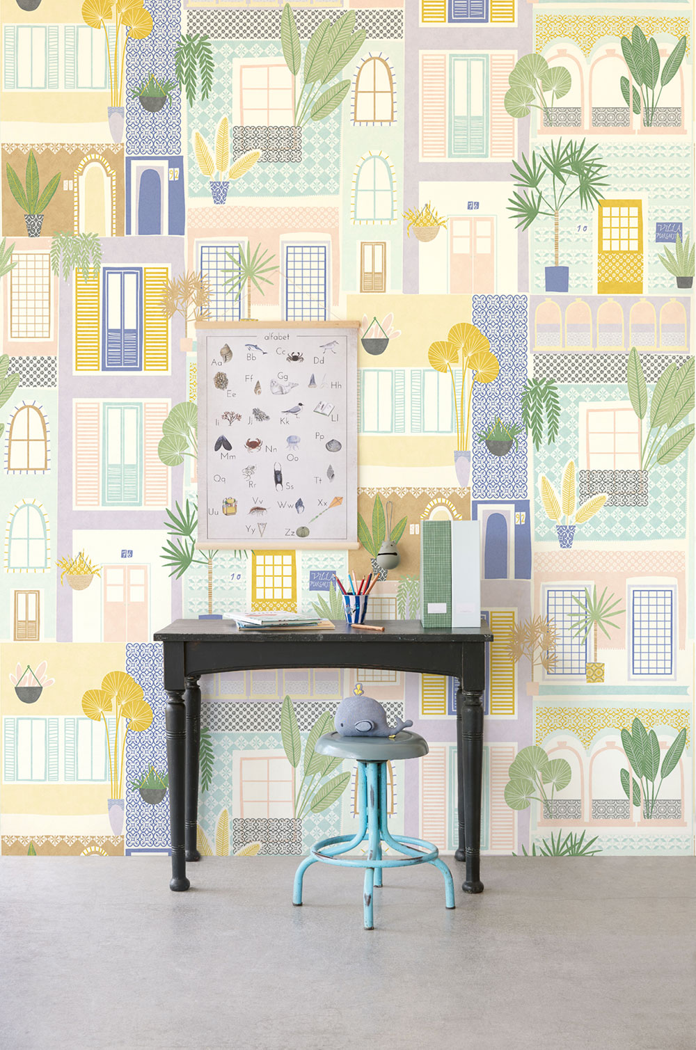 Vliesový panel na zeď s okny 323107, 2,12x2,8m, Explore, Eijffinger