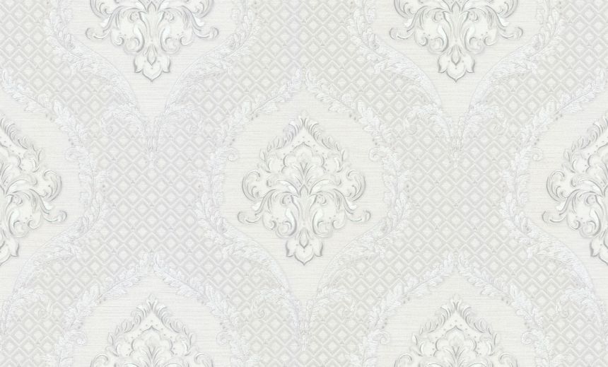 Luxusní bílo-stříbrná zámecká vliesová tapeta na zeď, GF62042, Gianfranco Ferre´Home N.3, Emiliana Parati