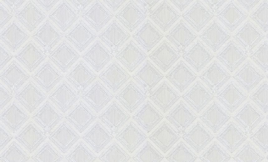 Luxusní bílo-stříbrná geometrická vliesová tapeta na zeď, GF62063, Gianfranco Ferre´Home N.3, Emiliana Parati