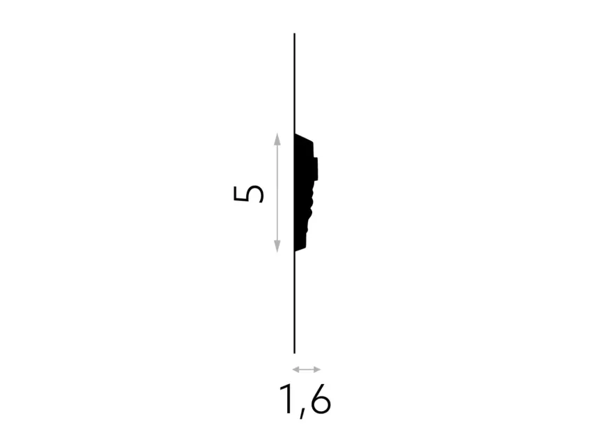 Nástěnná lišta, MDC255, 240x5x1,6cm, Mardom Decor
